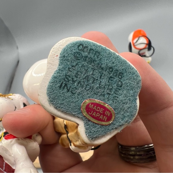 Rare Vtg Lot Of 2 Peanuts Ornaments Ceramic Snoopy 60/70s Japan + 1 Other - Picture 7 of 8